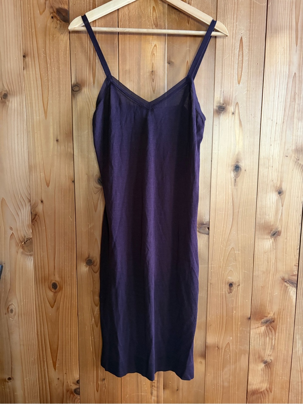 Vintage 90s TSE silk knit slip Dress in deep purple
